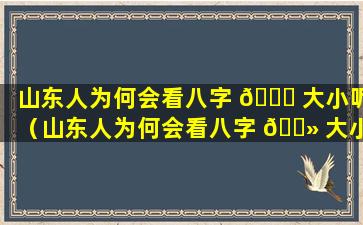 山东人为何会看八字 🐟 大小呢（山东人为何会看八字 🌻 大小呢女生）